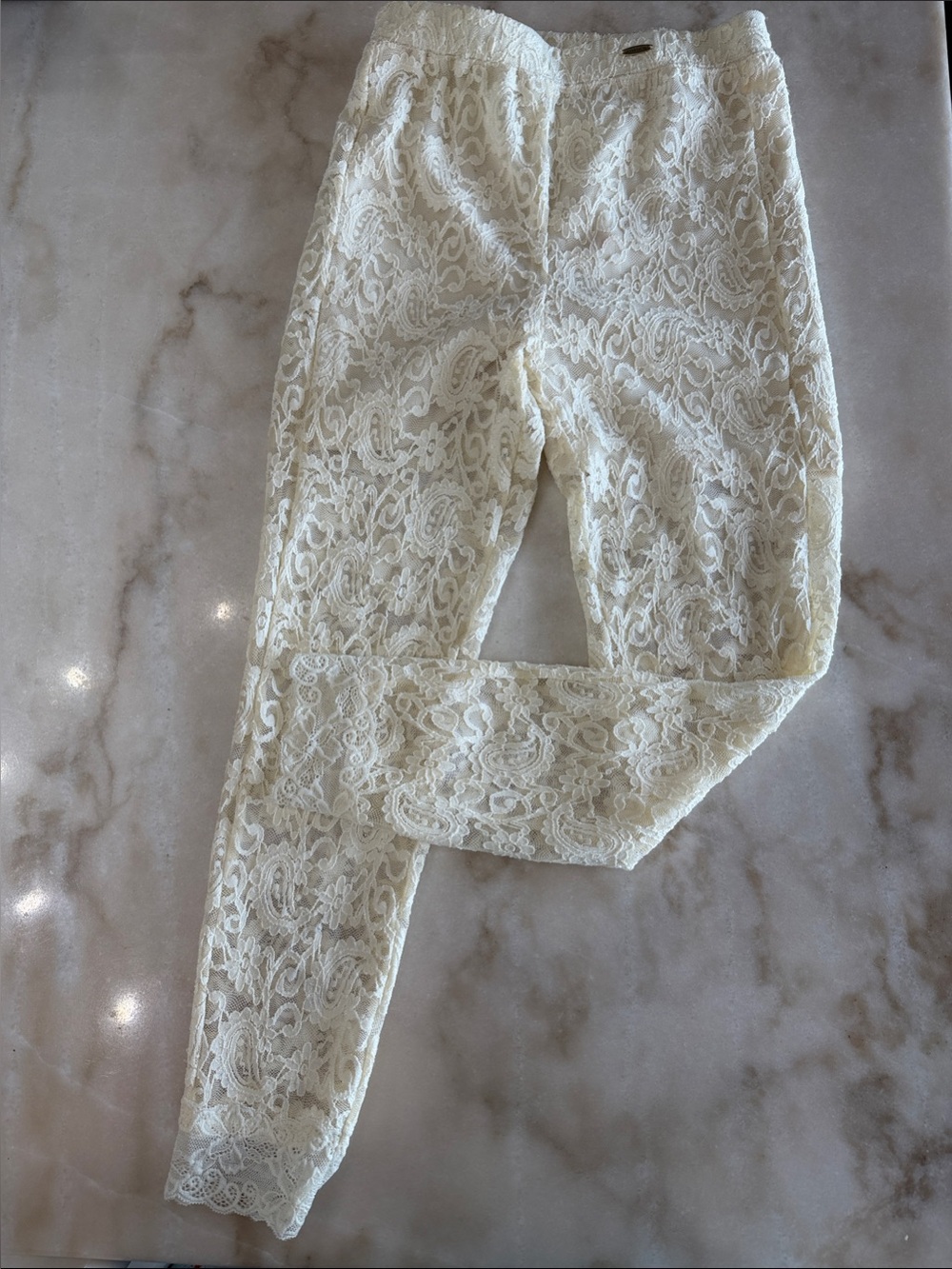 Joyfolie Ivory Lace Leggings for Girls